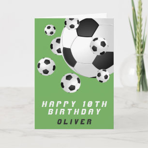 Soccer Football Ball Kids Boy Happy Birthday Card