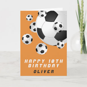 Soccer Football Ball Kids Boy Happy Birthday Card