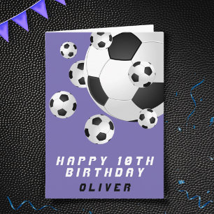 Soccer Football Ball Kids Boy Happy Birthday Card