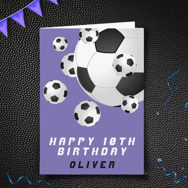 Soccer Football Ball Kids Boy Happy Birthday Card (Creator Uploaded)