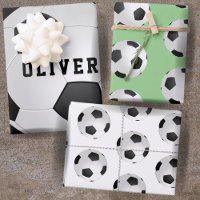 Soccer Football Ball Pattern Kids Name Birthday