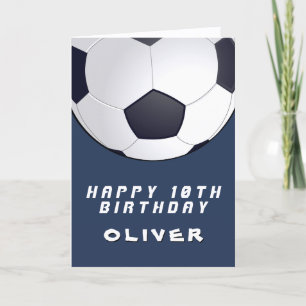 Soccer Football Ball Red Boy Happy Birthday Card