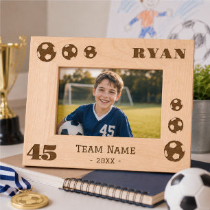 Soccer Football Balls Player Number Team Name Etched Frames