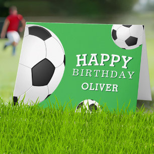 Soccer Football Balls Sports Happy Birthday Kids Card