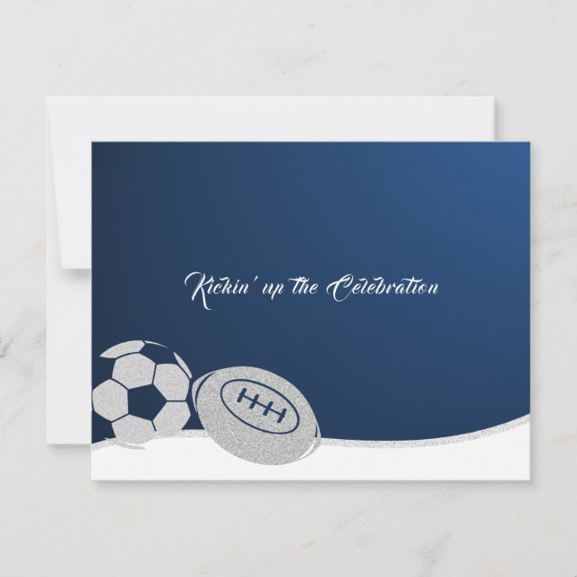 Soccer Football Bar Mitzvah Reception Card (Front)