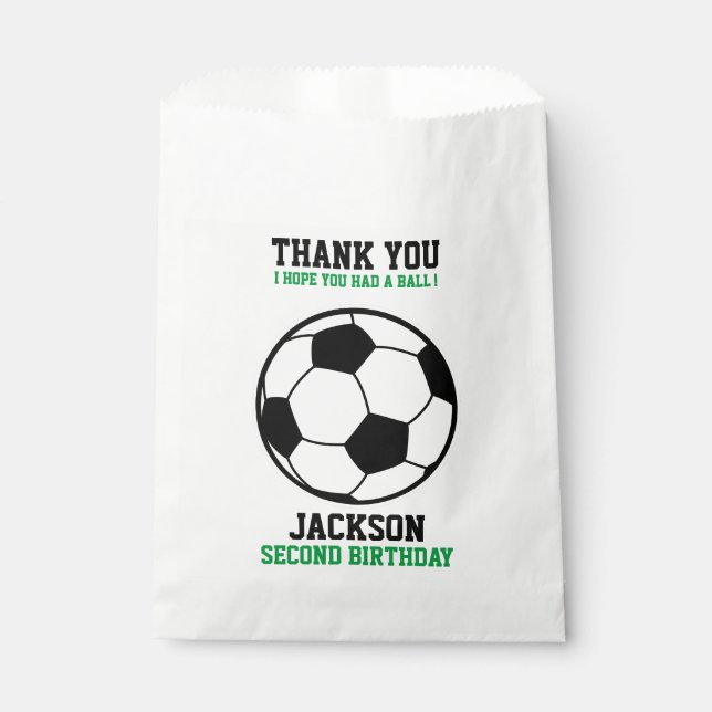 Soccer Football Birthday Baby Shower Party Favour Bags (Front)