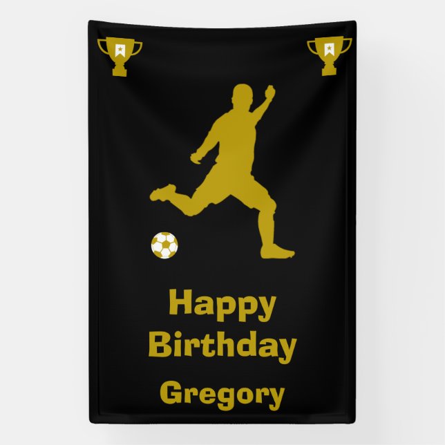 Soccer Football  Birthday  Banner (Vertical)