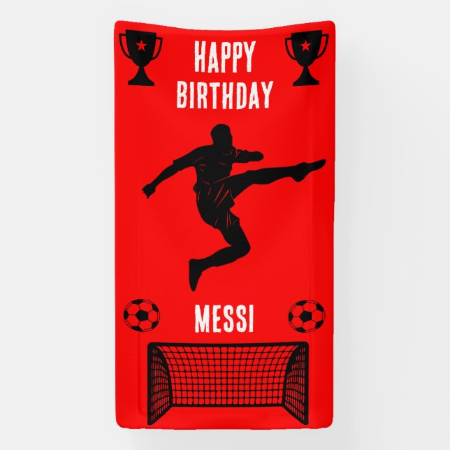 Soccer Football  Birthday  Banner (Vertical)