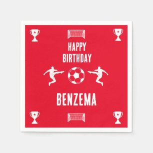 Soccer Football Birthday Banner Napkin
