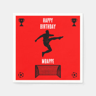 Soccer Football Birthday Banner Napkin