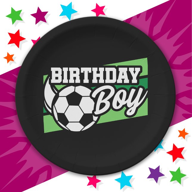 Soccer Football Birthday Party Kids Birthday Boy Paper Plate (Creator Uploaded)