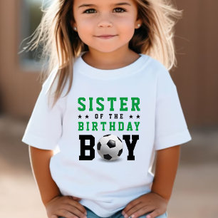 Soccer Football Birthday Party Sibling Sister T-Shirt