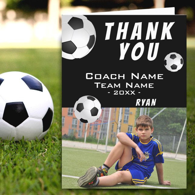 Soccer Football Black Thank you Coach Photo  (Creator Uploaded)