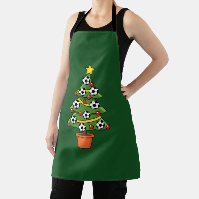 Soccer Football Christmas Tree Apron (Insitu)