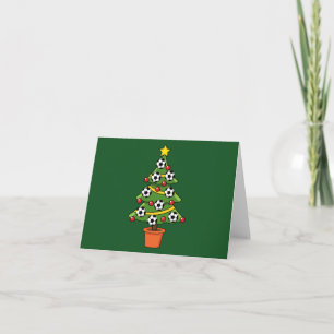 Soccer Football Christmas Tree Card