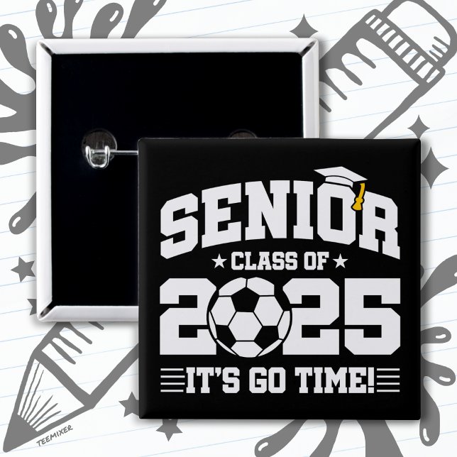Soccer Football Class 2025 Graduation Senior 2025 15 Cm Square Badge (Creator Uploaded)