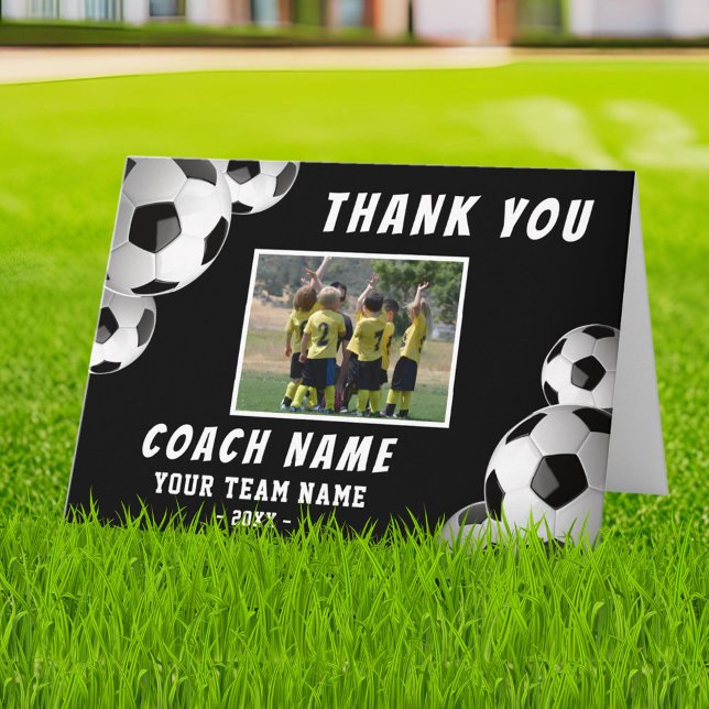 Soccer Football Coach Name Photo  Thank You Card (Creator Uploaded)