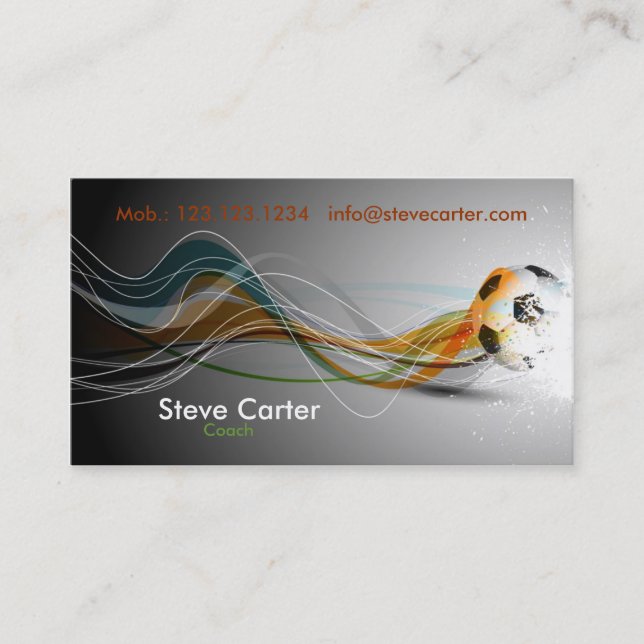 Soccer / Football Coach / Player Ball Team Club Business Card (Front)