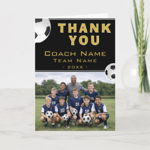 Soccer Football Coach Team Photo Thank You Card
