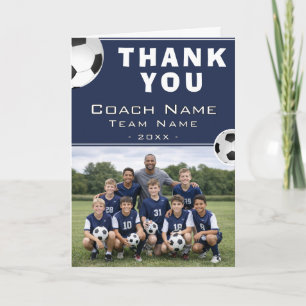 Soccer Football Coach Team Photo Thank You Card