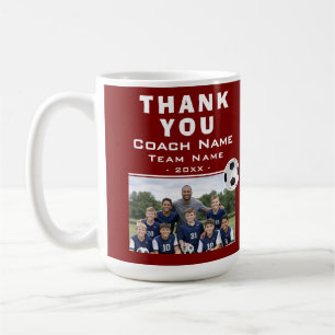 Soccer Football Coach Team Photo Thank you Note Coffee Mug
