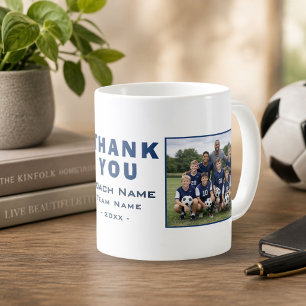 Soccer Football Coach Thank You Team Photo Coffee Mug