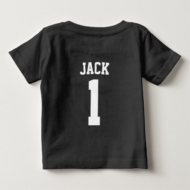 Soccer Football Custom Name And Number Baby T-Shirt (Back)