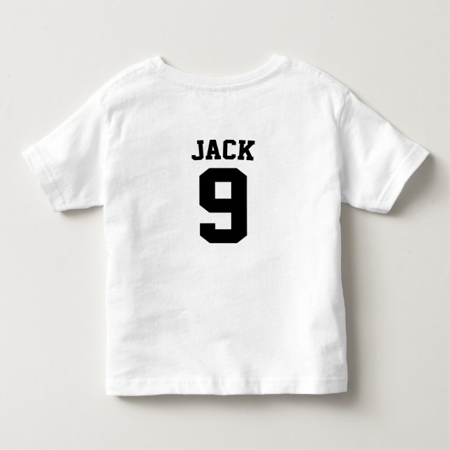 Soccer Football Custom Name And Number Toddler T-Shirt (Back)