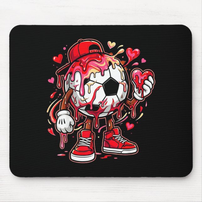 Soccer football drip heart icecream happy mouse pad (Front)