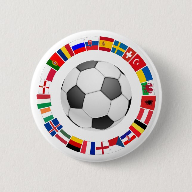 Soccer Football European Championship 2016 6 Cm Round Badge (Front)