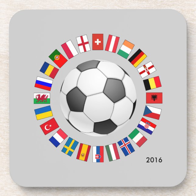 Soccer Football European Championship 2016 Coaster (Front)