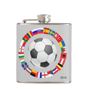 Soccer Football European Championship 2016 Hip Flask