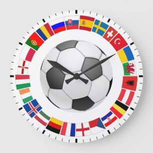 Soccer Football European Championship 2016 Large Clock