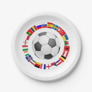 Soccer Football European Championship 2016 Paper Plate