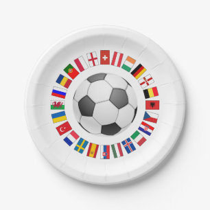 Soccer Football European Championship 2016 Paper Plate