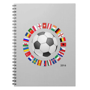 Soccer Football European Championship 2016 Spiral Notebook