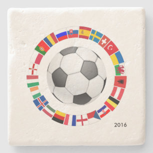 Soccer Football European Championship 2016 Stone Coaster