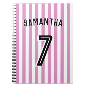 Soccer Football Girls Custom Player & Number Notebook