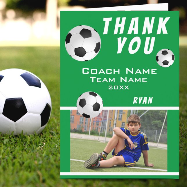 Soccer Football Green Sports Thank you Coach  (Creator Uploaded)