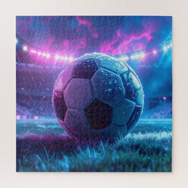 Soccer Football in stadium arena extreme weather Jigsaw Puzzle (Vertical)