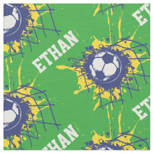 Soccer football name score green fabric