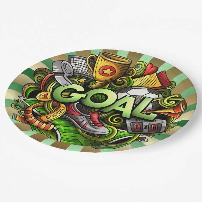 Soccer - Football Paper Plate (Angled)