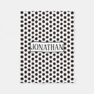 Soccer Football pattern Customisable Own name Fleece Blanket
