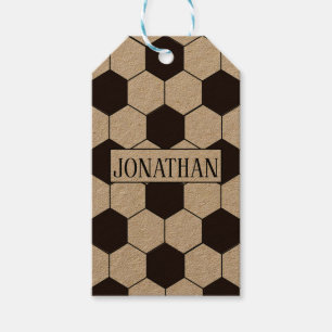 Soccer Football pattern Customisable Own name Gift Tags