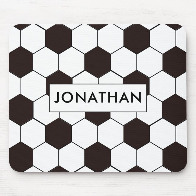 Soccer | Football pattern Customisable | Own name Mouse Pad (Front)