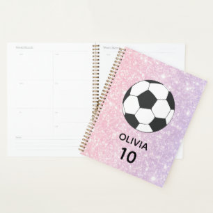 Soccer Football Personalised Name And Number Planner