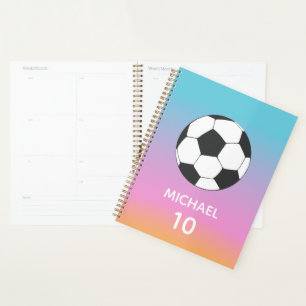 Soccer Football Personalised Name And Number Planner