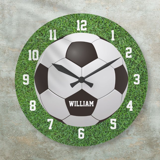 Soccer Football Personalised Name Large Clock (Soccer Football Personalized Name Large Clock)