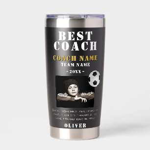 Soccer Football Photo Thank you Best Coach  Insulated Tumbler