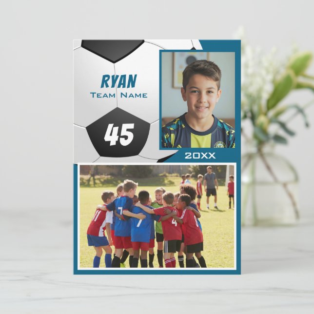Soccer Football Player 2 Photo Memory Mate (Standing Front)